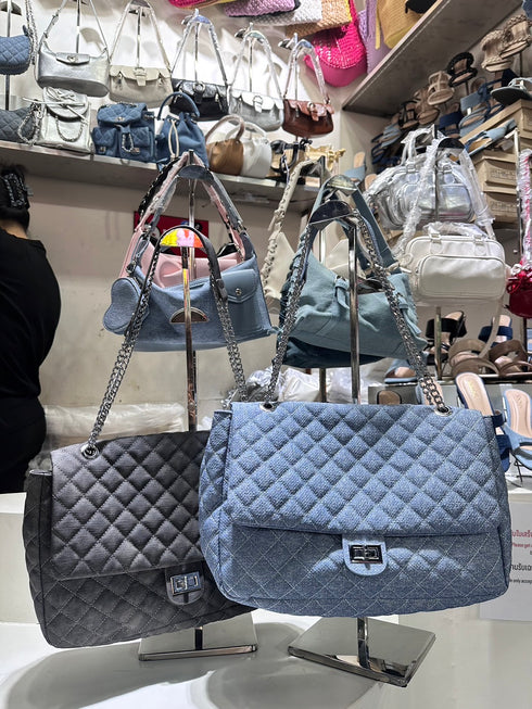 Women Fashionable Denim Messenger With Adjustable Shoulder Strap